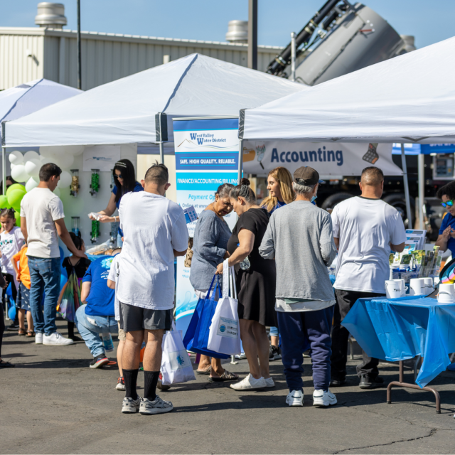 Community members visiting booths at the 2023 Earth Day event 