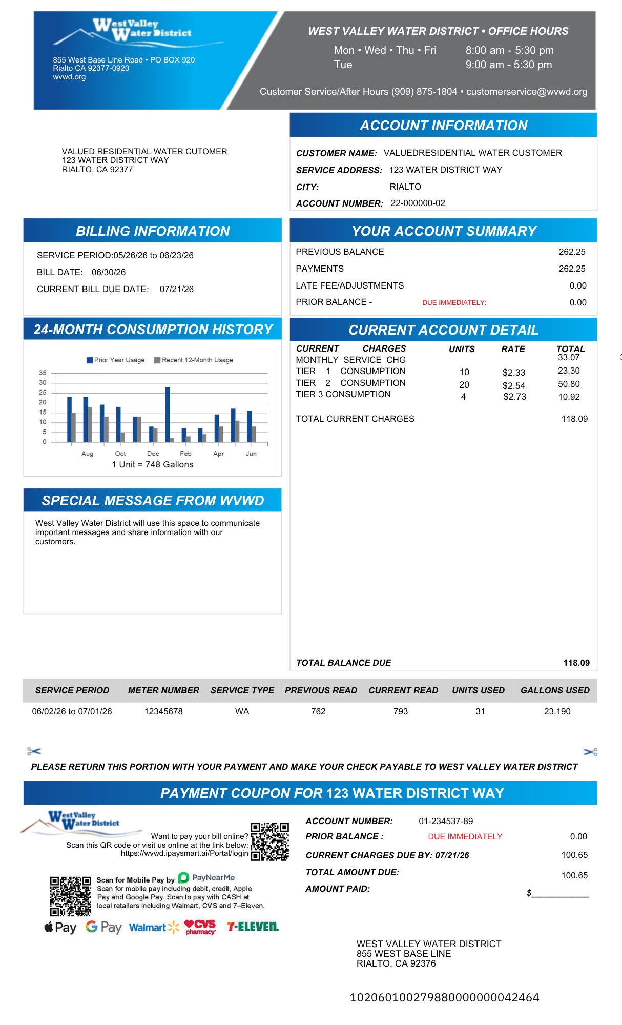 Customer Bill