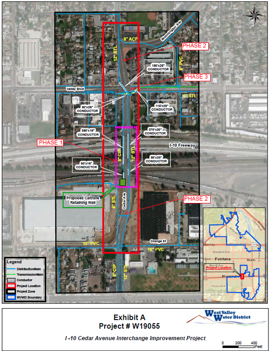 Map of I-10 Cedar Ave. Interchange Improvement Project 